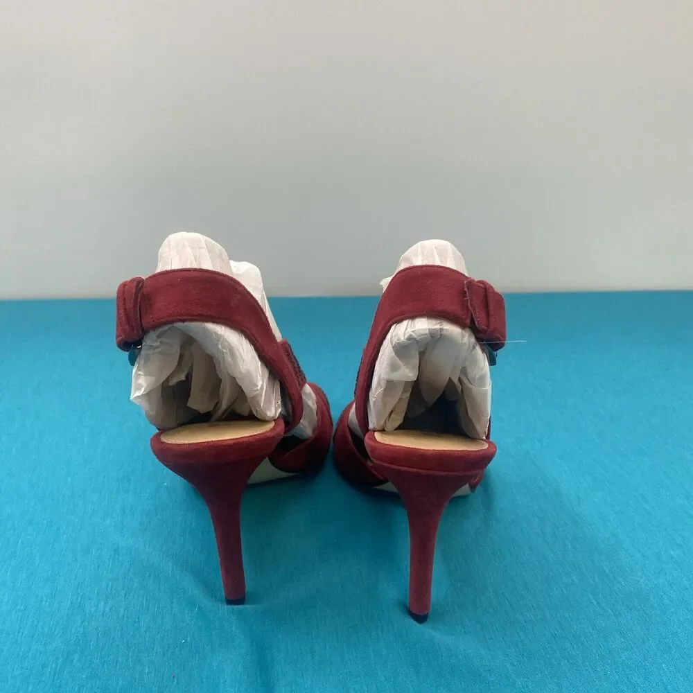 MICHAEL Michael Kors Platform Sandals High Heels Red Size 7 Open Toe Slingback